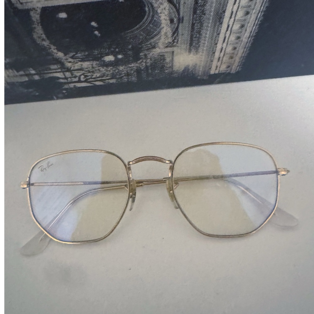 Ray-Ban Gold-Toned blue light glasses and Sunglasses 100% UV Protection RB3548